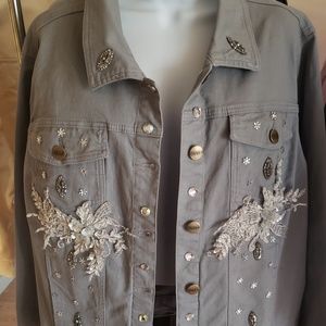 Embellished denim jacket